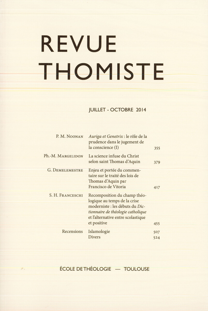Revue thomiste - N°3/2014