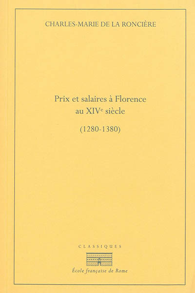 Prix et salaires à florence au xive siècle 1280 1380