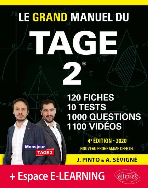 Le Grand Manuel du TAGE 2 – 10 tests blancs + 120 fiches de cours + 1000 vidéos – édition 2020