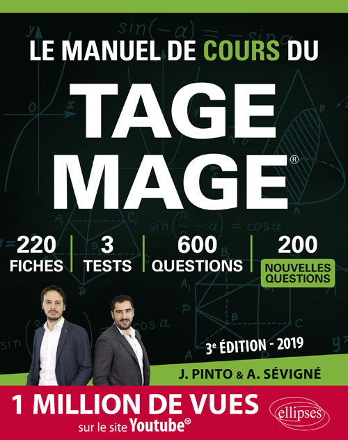 Le Manuel de Cours du TAGE MAGE - édition 2019