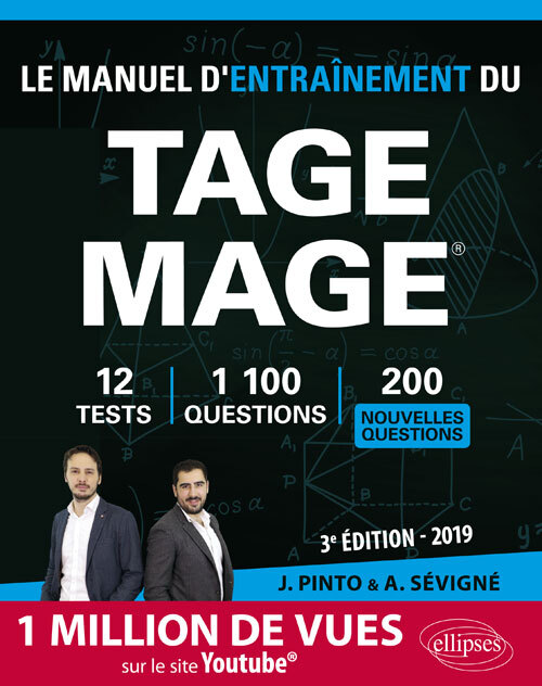 Le Manuel d'entraînement du TAGE MAGE - 10 tests blancs, 900 questions + corrigés en vidéo - édition 2019