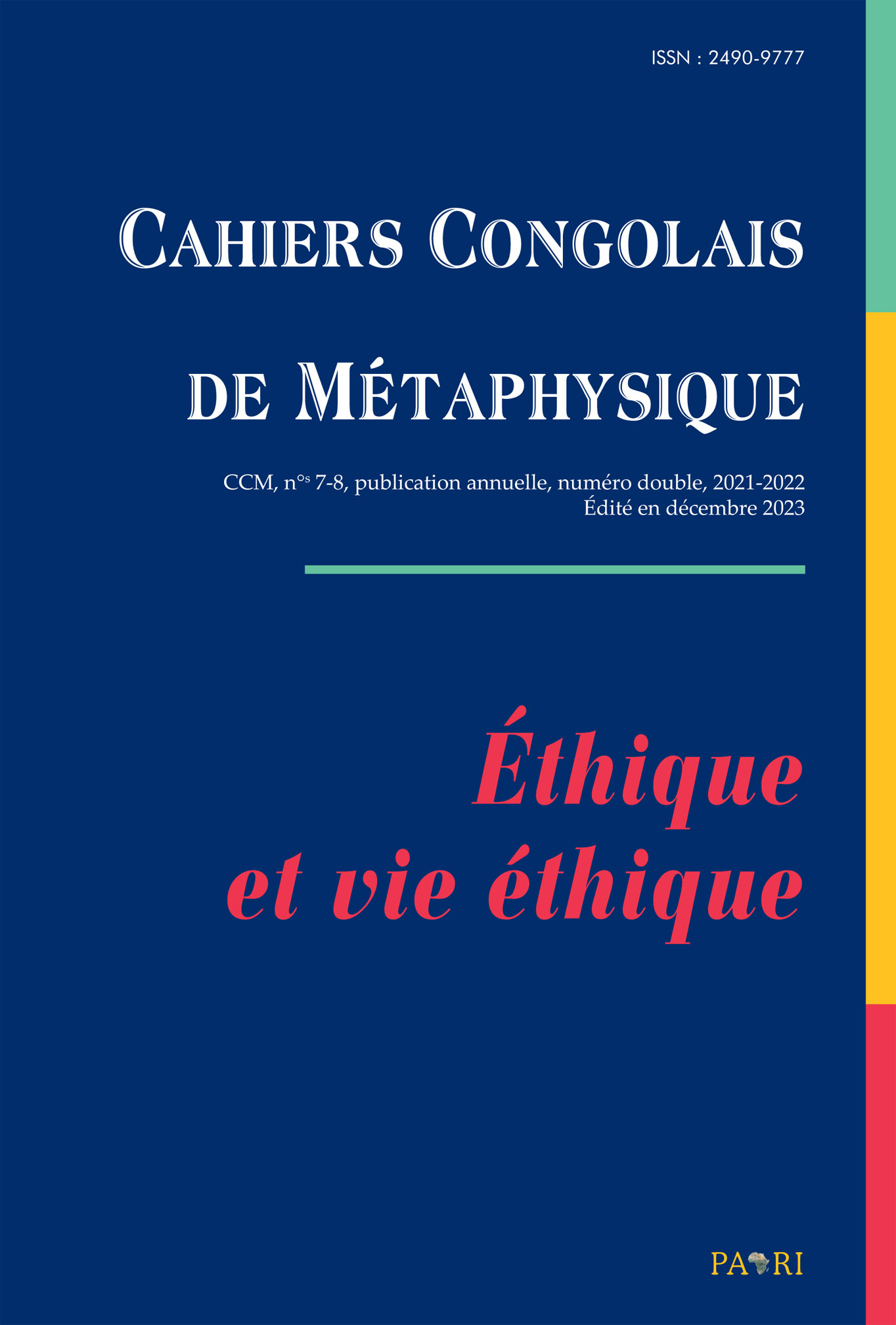 Cahiers Congolais de Métaphysique (CCM) N° 7 & 8