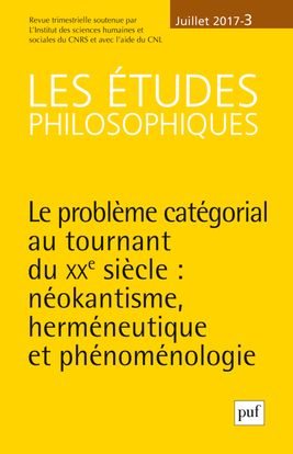 Les études philosophiques 2017 - n° 3