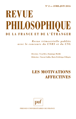 Revue philosophique 2016, t. 141 (2)