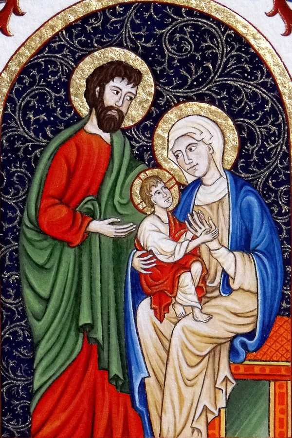 EL167 - Carte postale - Enluminures - Sainte Famille
