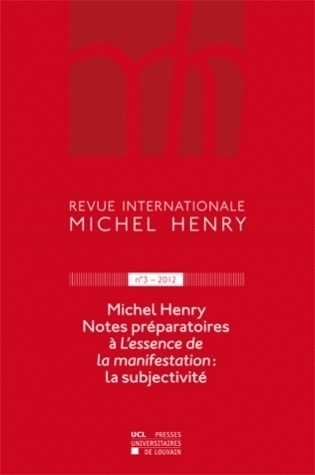 REVUE MICHEL HENRY NUMERO 3 2012