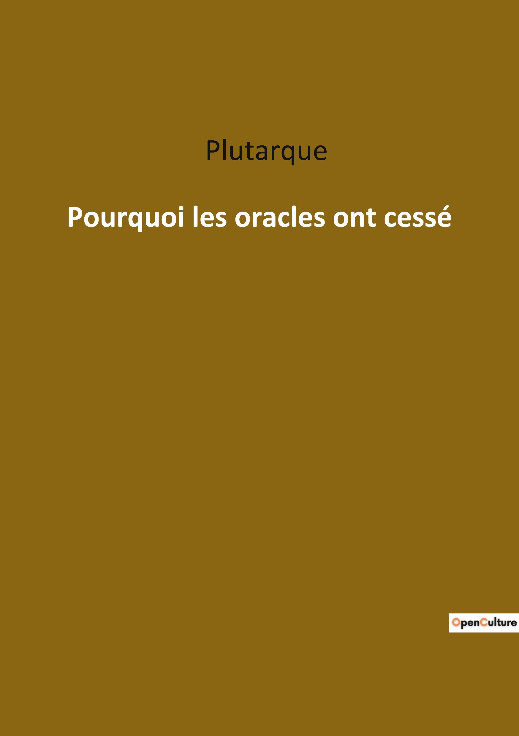 Pourquoi les oracles ont cessé