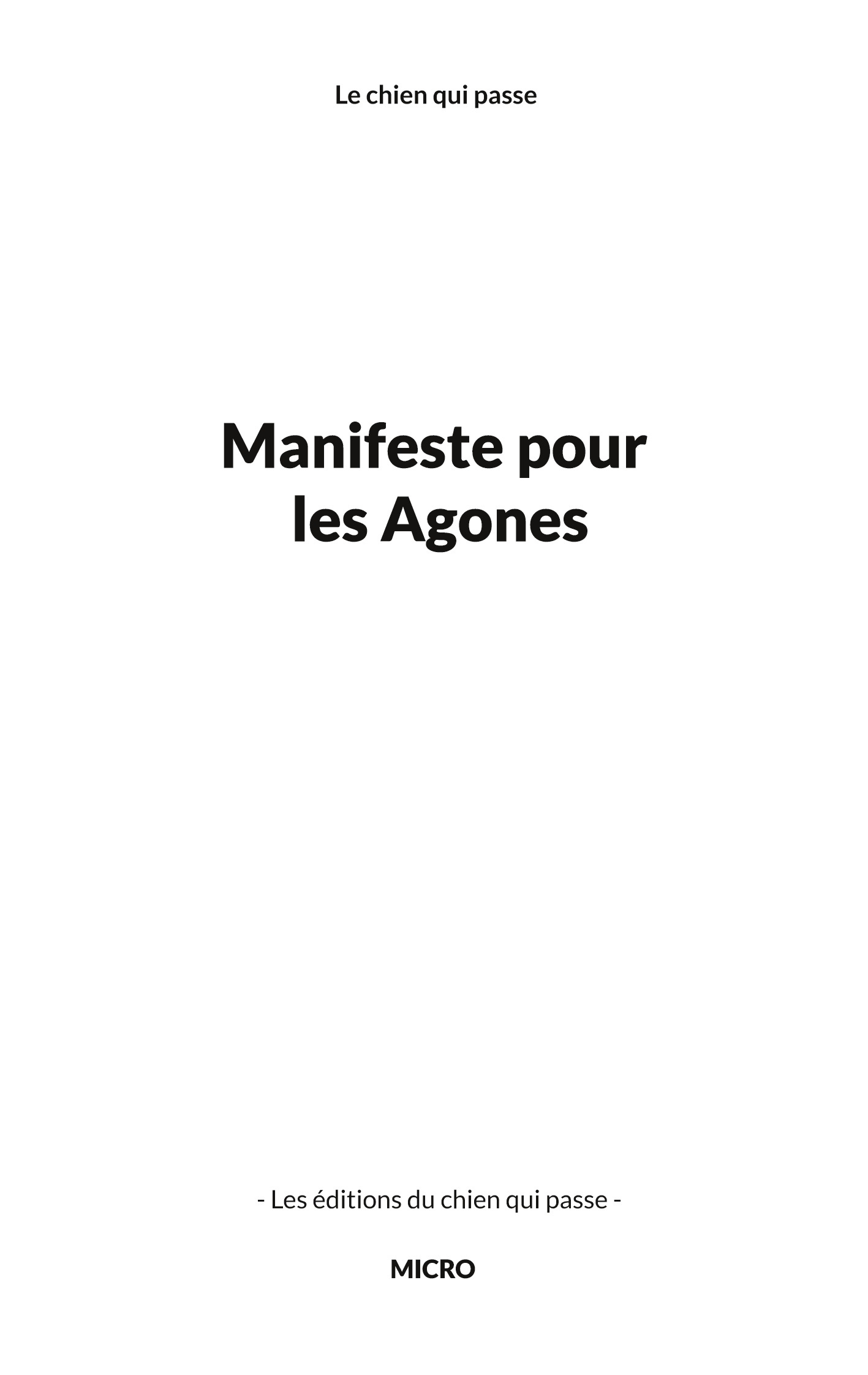 Manifeste pour les Agones