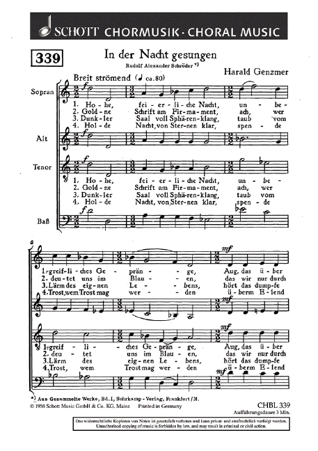 In der Nacht gesungen