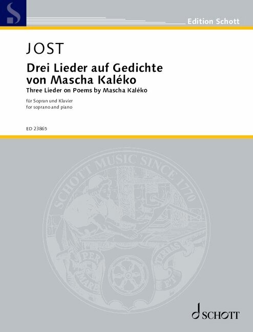 Three Lieder on poems by Mascha Kaléko