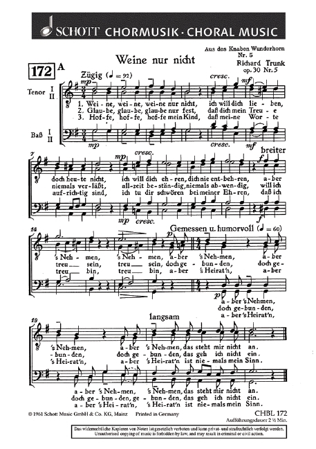 6 Lieder aus des Knaben Wunderhorn