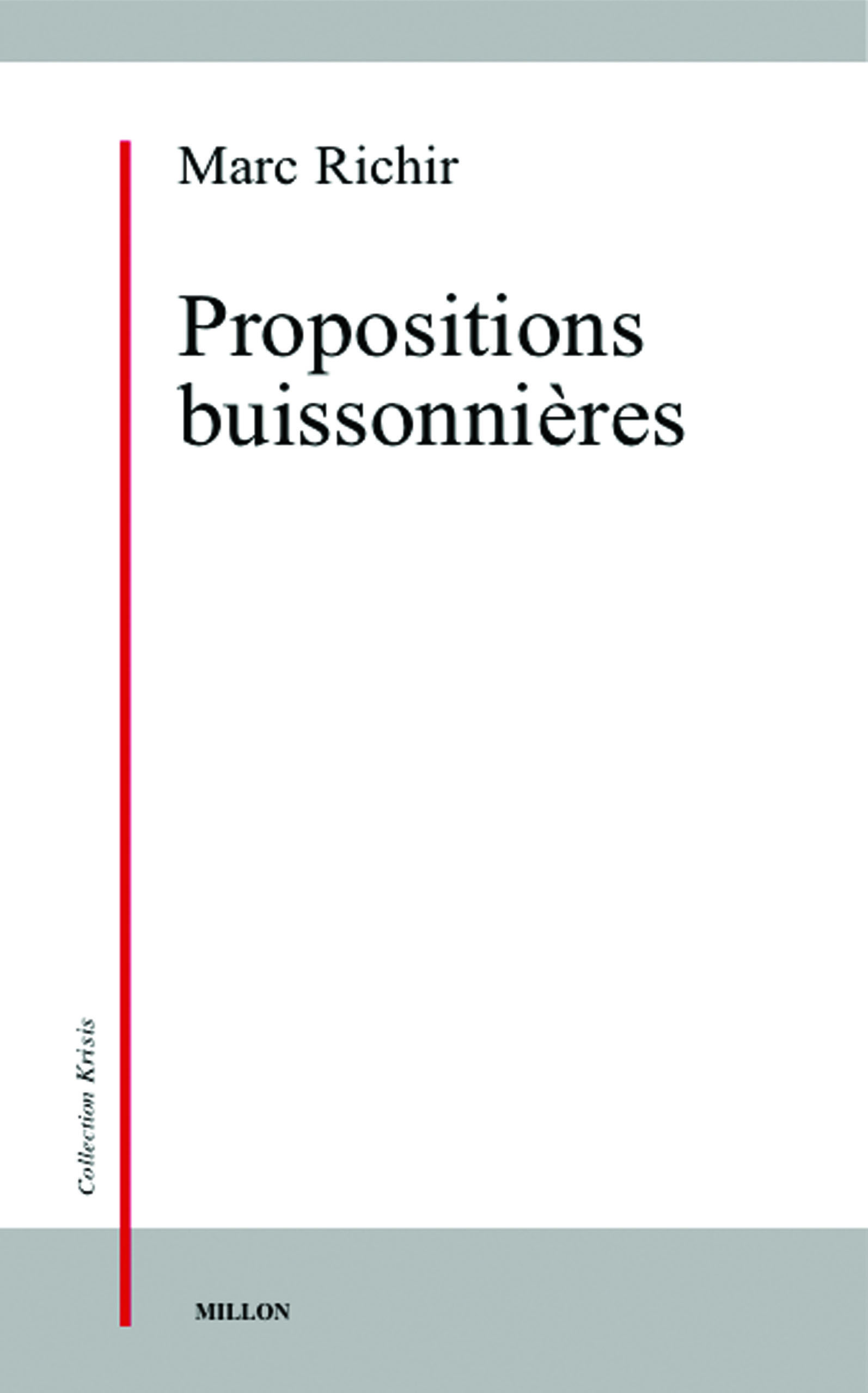 PROPOSITIONS BUISSONNIERES
