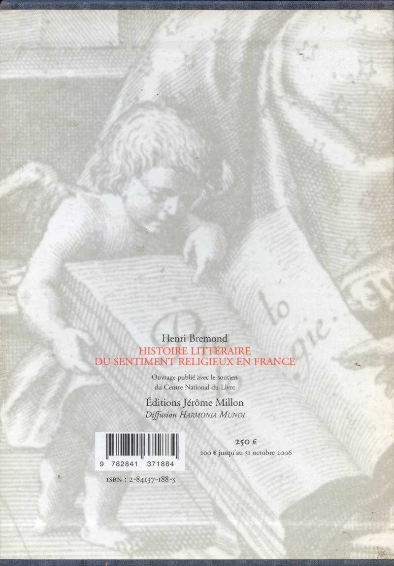 HISTOIRE LITTERAIRE DU SENTIMENT RELIGIEUX EN FRANCE