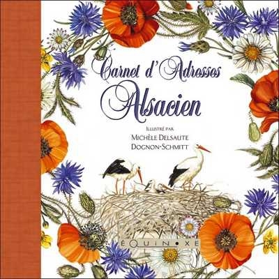 CARNET D ADRESSES ALSACIEN PETIT FORMAT TOILE ROUILLE