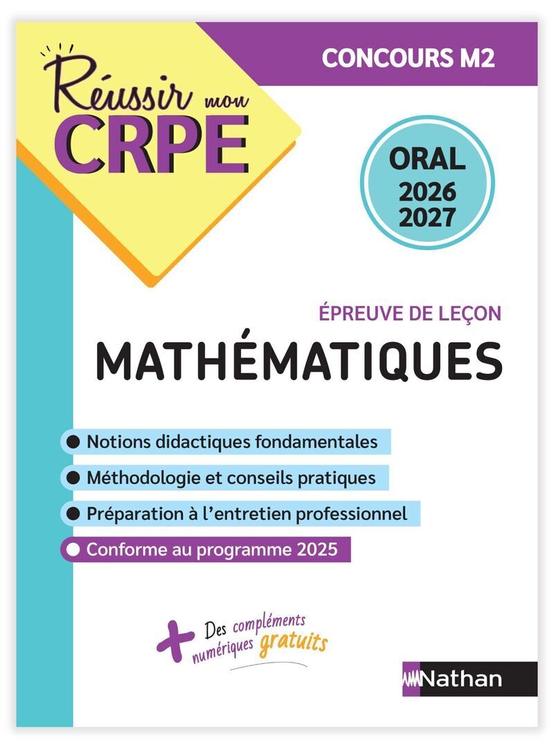 Réussir mon CRPE Maths Admission Concours M2 oral 2026-2027