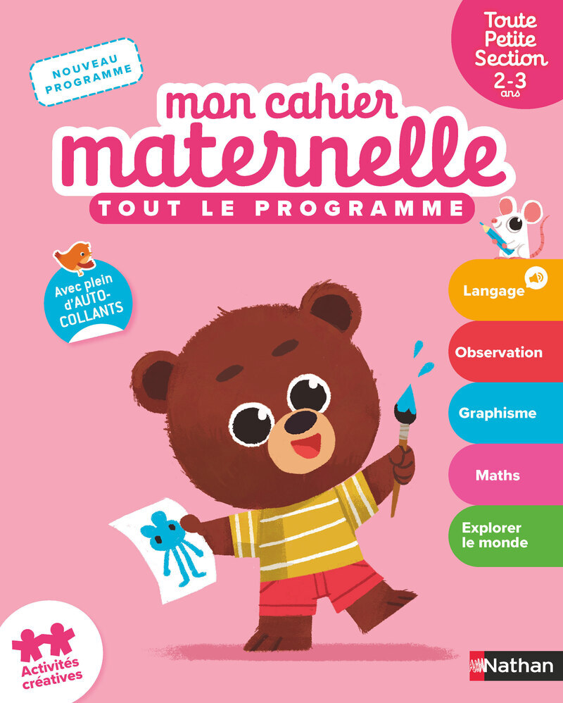 Mon cahier maternelle Toute Petite Section 2-3 ans