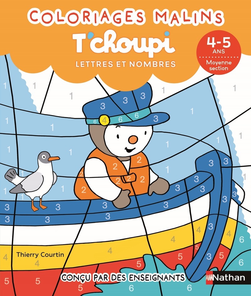 T'choupi Lettres et nombres MS - Coloriages malins - 4-5 ans