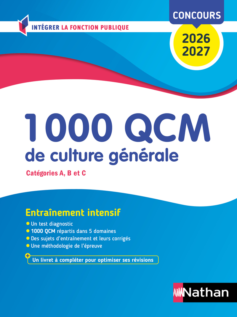 1000 QCM de culture générale (Concours de catégories A, B et C) Concours 2026-2027