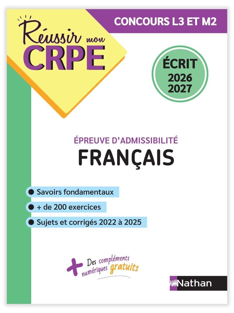 Réussir mon CRPE Français épreuve d'admissibilité écrit 2026