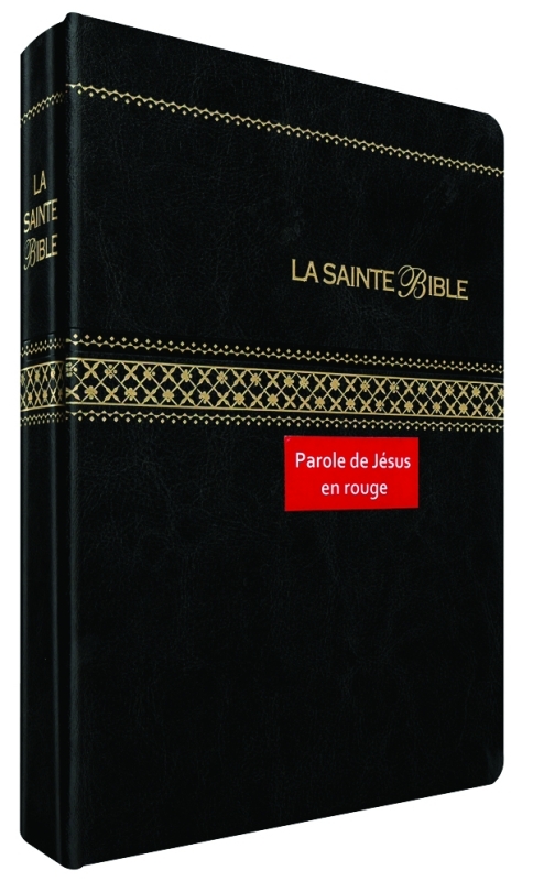 La Sainte Bible Segond 1910 - Noire, similicuir, souple, onglets, Paroles de Jésus en rouge
