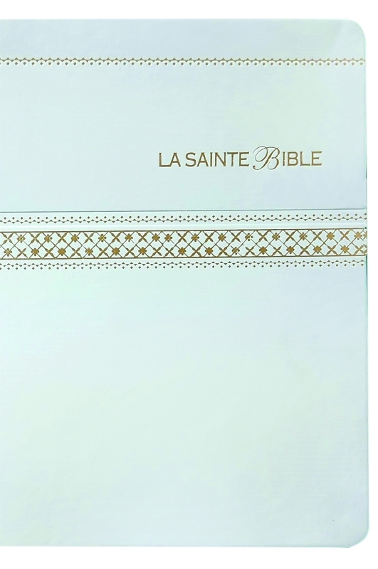 La Sainte Bible Segond 1910 - Blanc, simili cuir, souple, tranches or, Paroles de Jésus en rouge