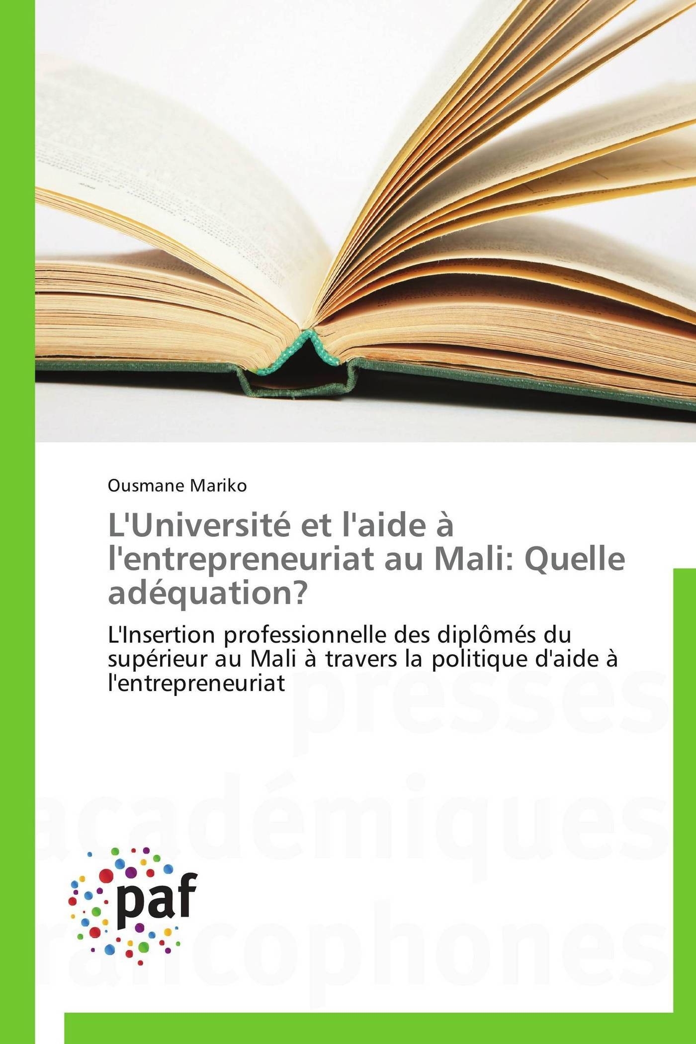 L'université et l'aide à l'entrepreneuriat au mali: quelle adéquation?