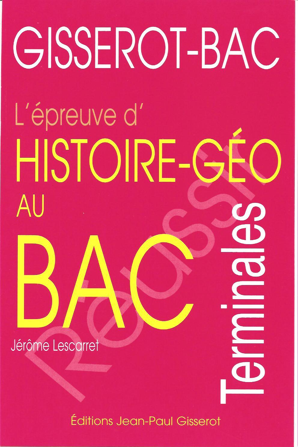 L'histoire et la géographie au bac