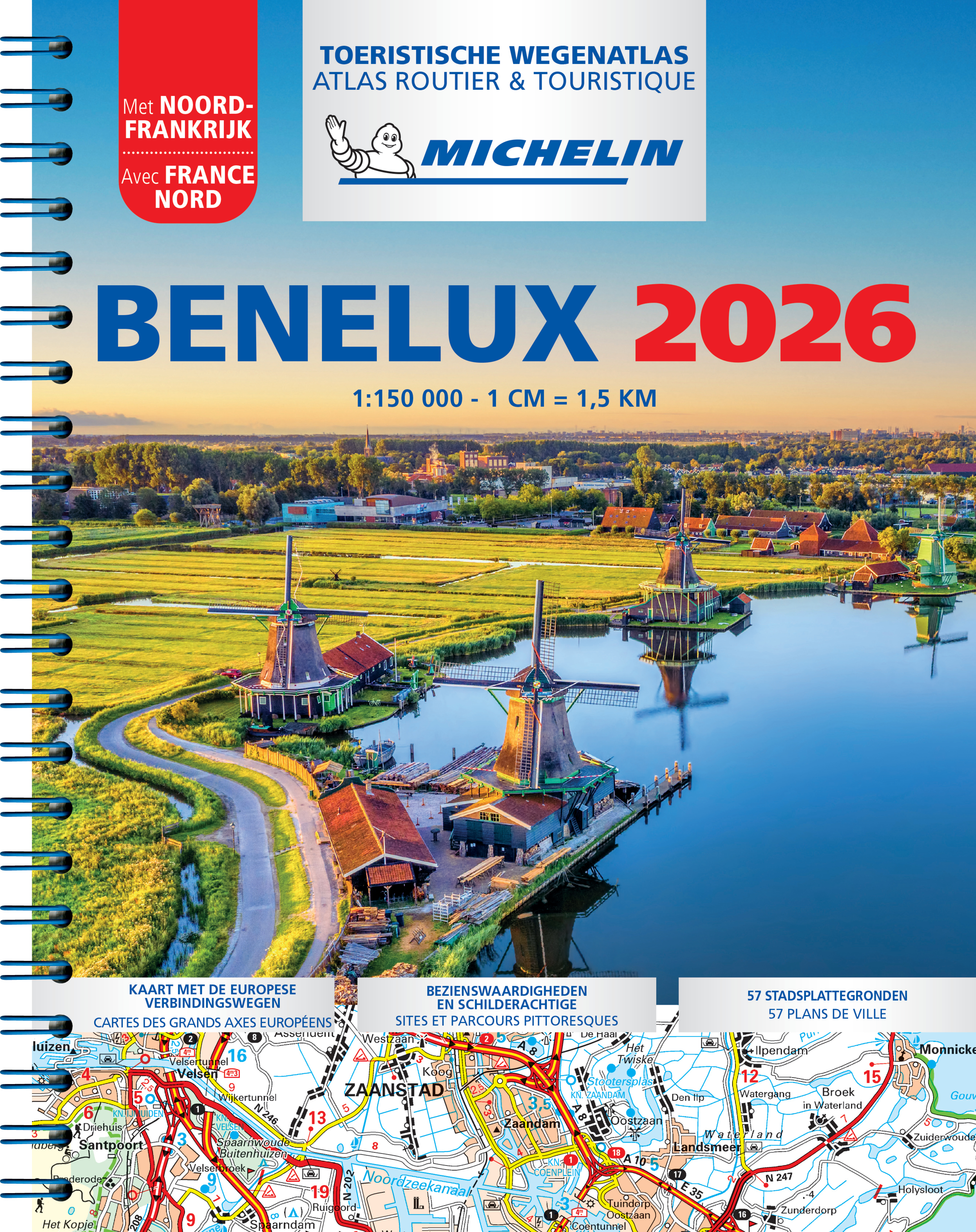 Atlas Benelux 2026 - Atlas Routier et Touristique (A4-Spirale)