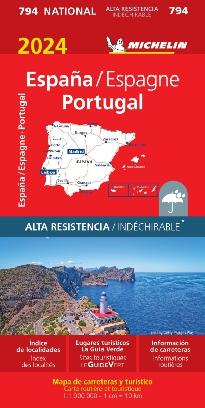 Carte Nationale España / Espagne - Portugal 2024 (Alta resistencia / Indéchirable)