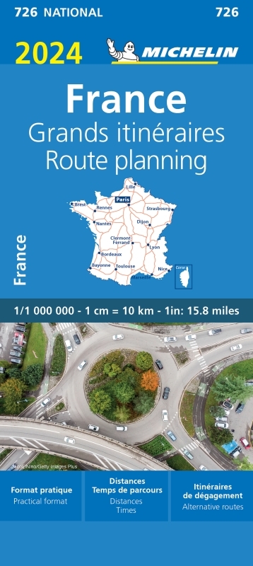 Carte Nationale France - Grands itinéraires/Route planning 2024