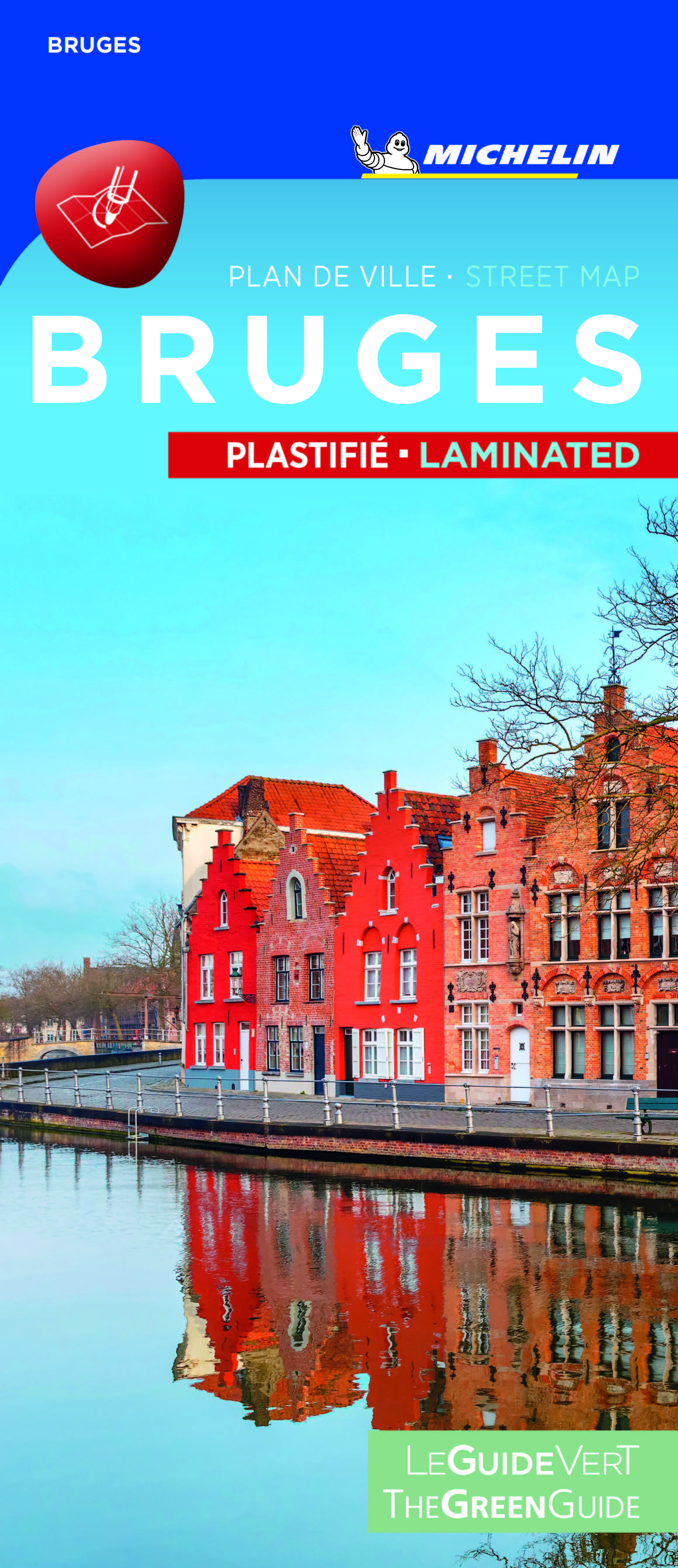 BRUGES - PLAN DE VILLE PLASTIFIE / BRUGES CITYMAP LAMINATED