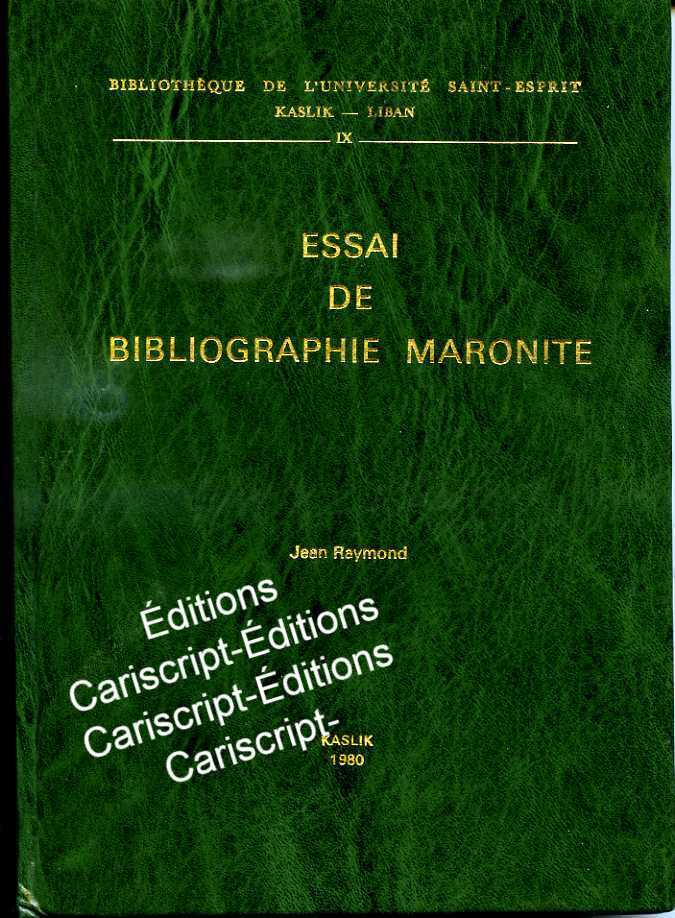 Essai de bibliographie maronite