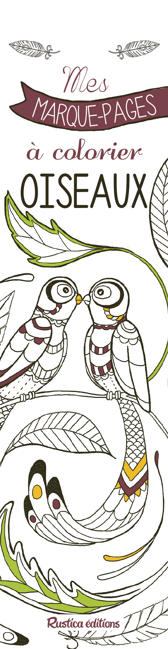 Mes marque-pages à colorier : oiseaux