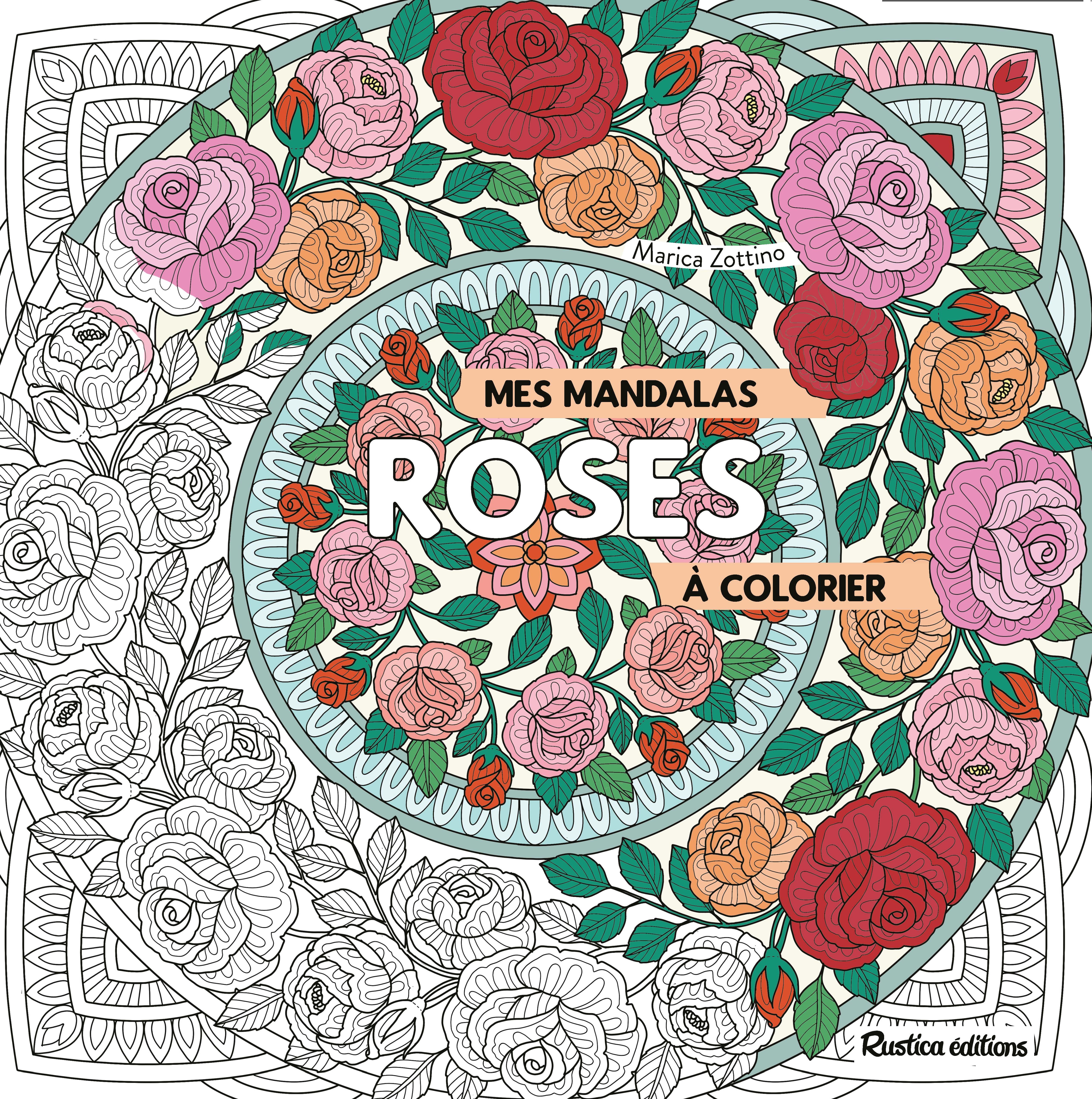 Mes mandalas Roses à colorier