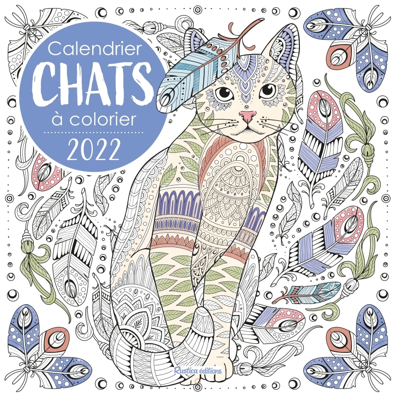 Calendrier chats à colorier 2022