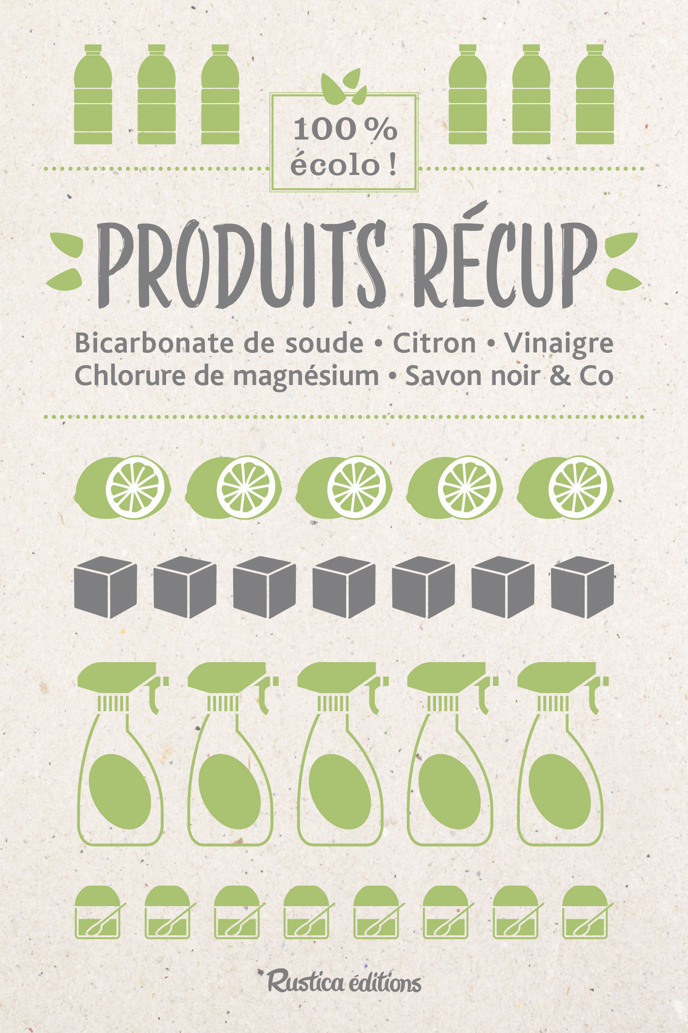 Produits récup' : bicarbonate de soude, citron, vinaigre, chlorure de magnésium, savon noir & Co