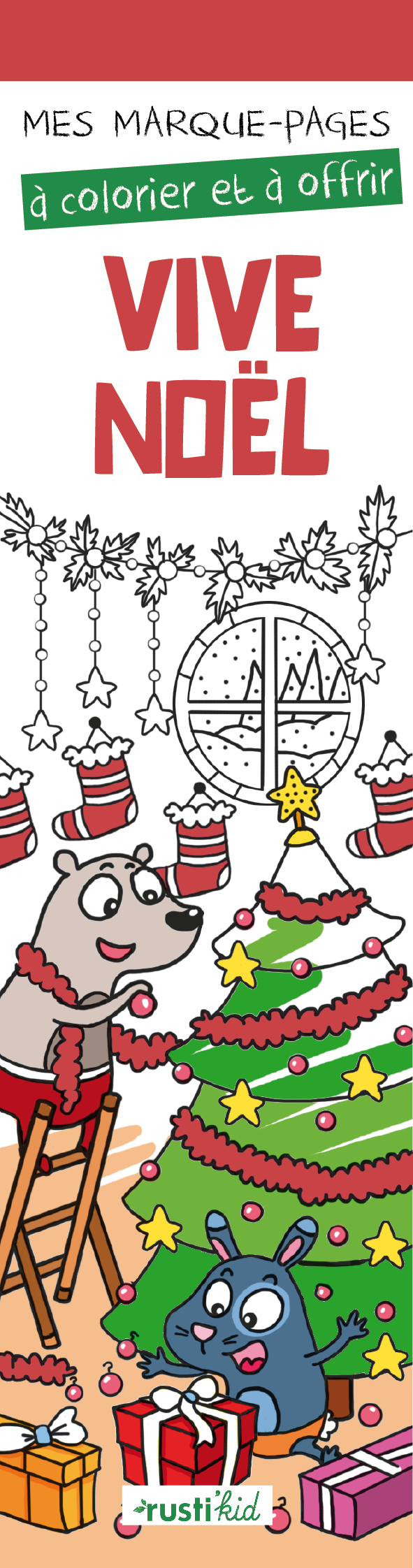 Mes marque-pages à colorier : Vive Noël