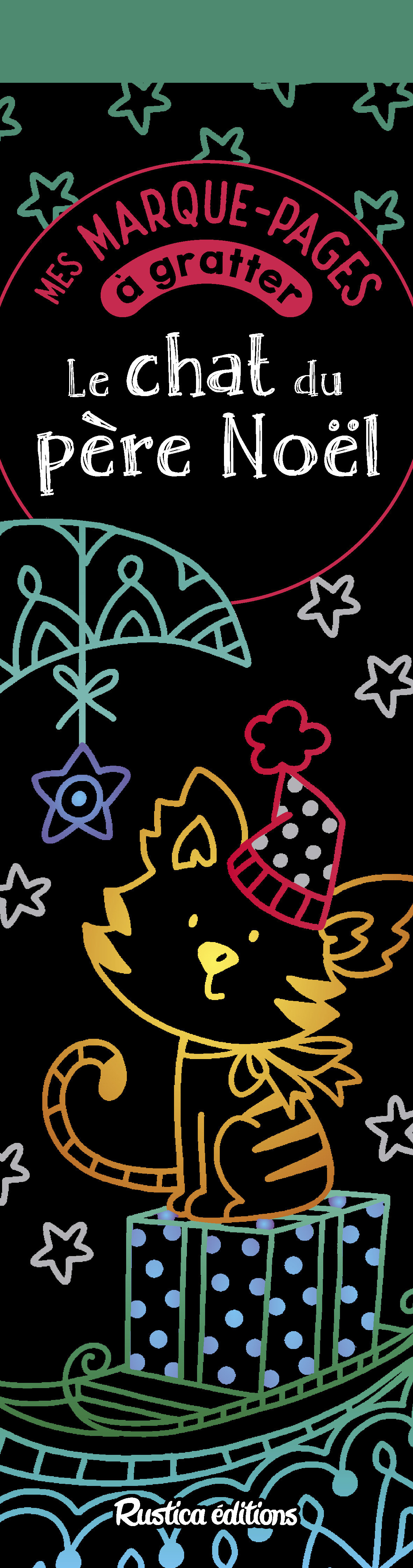 Mes marque-pages à gratter : Le chat du père Noël