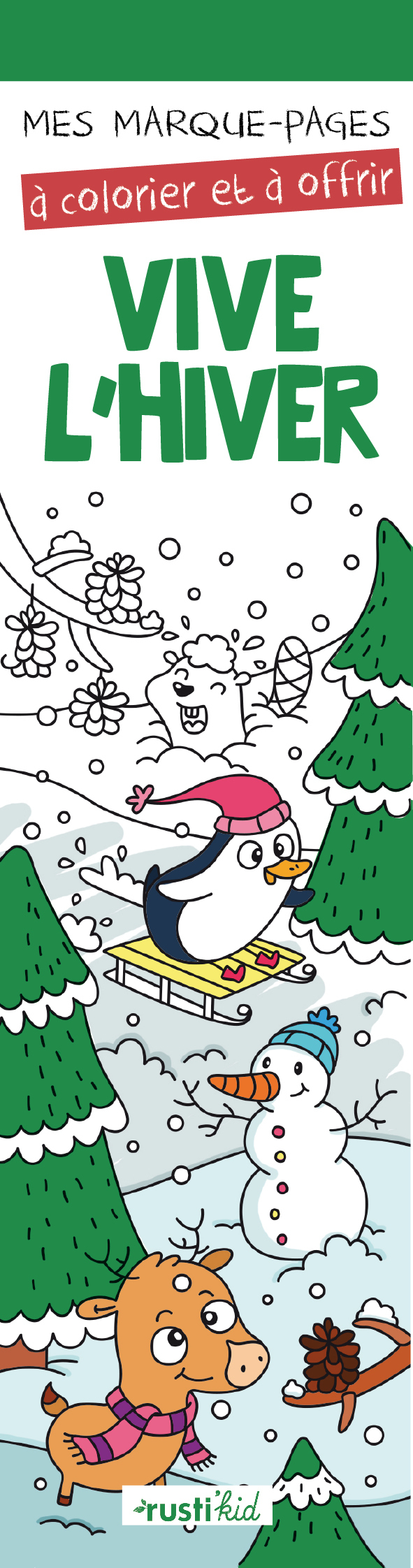 Mes marque-pages à colorier : Vive l'hiver