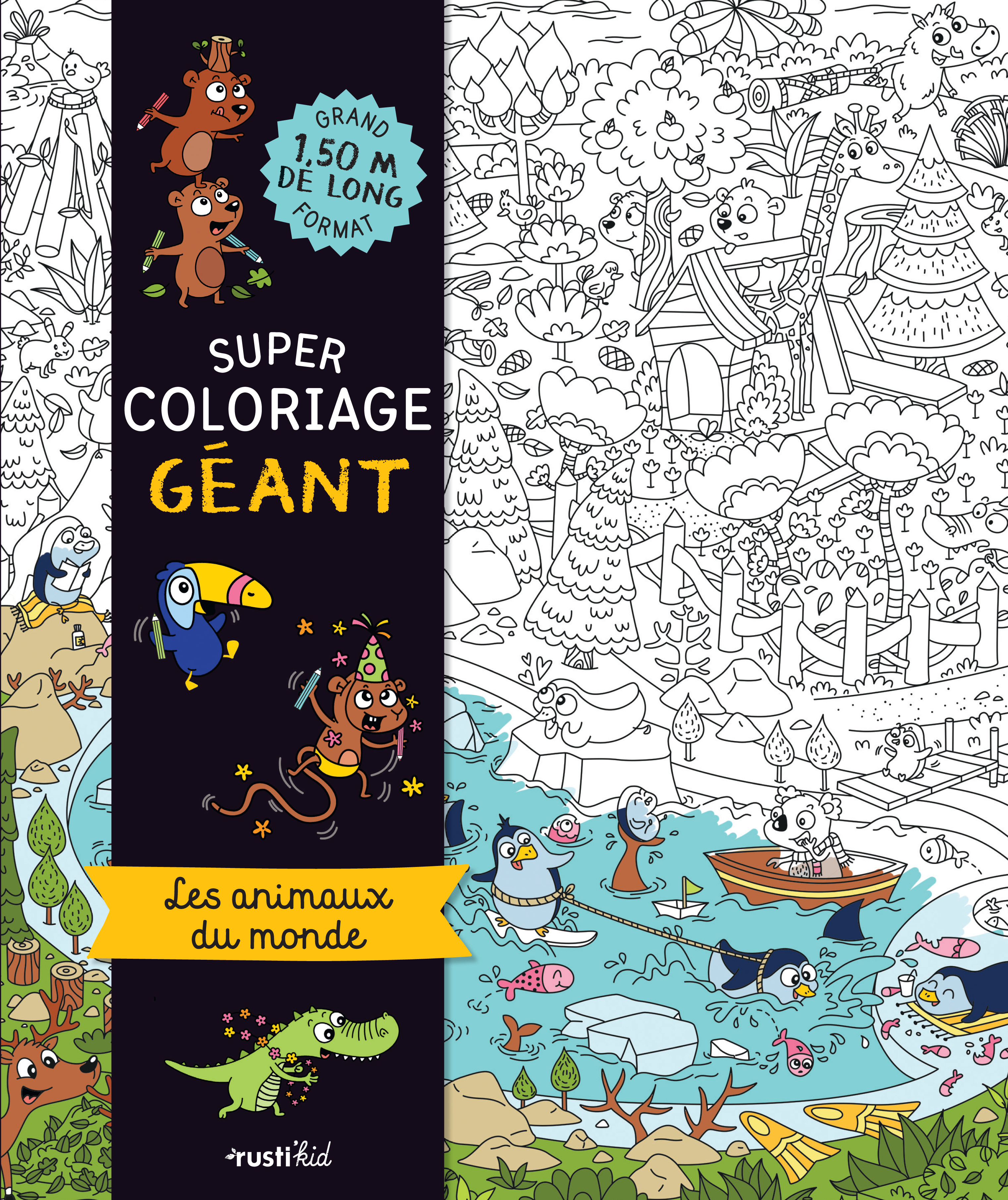 Super coloriage géant : les animaux du monde