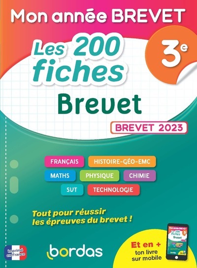 Mon Année Brevet Les 200 fiches Brevet 3e