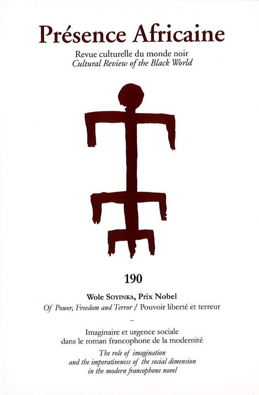 REVUE PRÉSENCE AFRICAINE N°190 WOLE SOYINKA, PRIX NOBEL