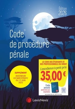 Code de procédure pénale 2026 -  Jaquette Blue elephant