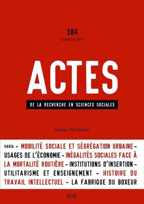 Actes de la recherche en sciences sociales,  n°184