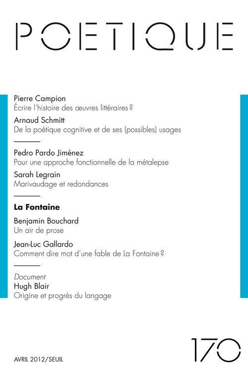 Poétique, n°170
