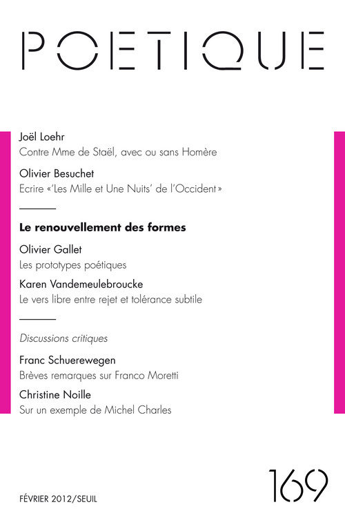 Poétique, n°169