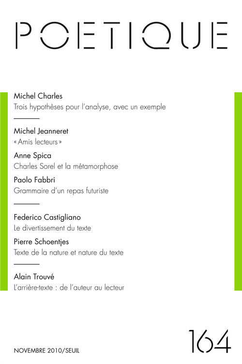 Poétique,  n°164