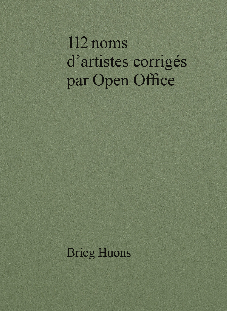 112 noms d'artistes corrigés par Open Office