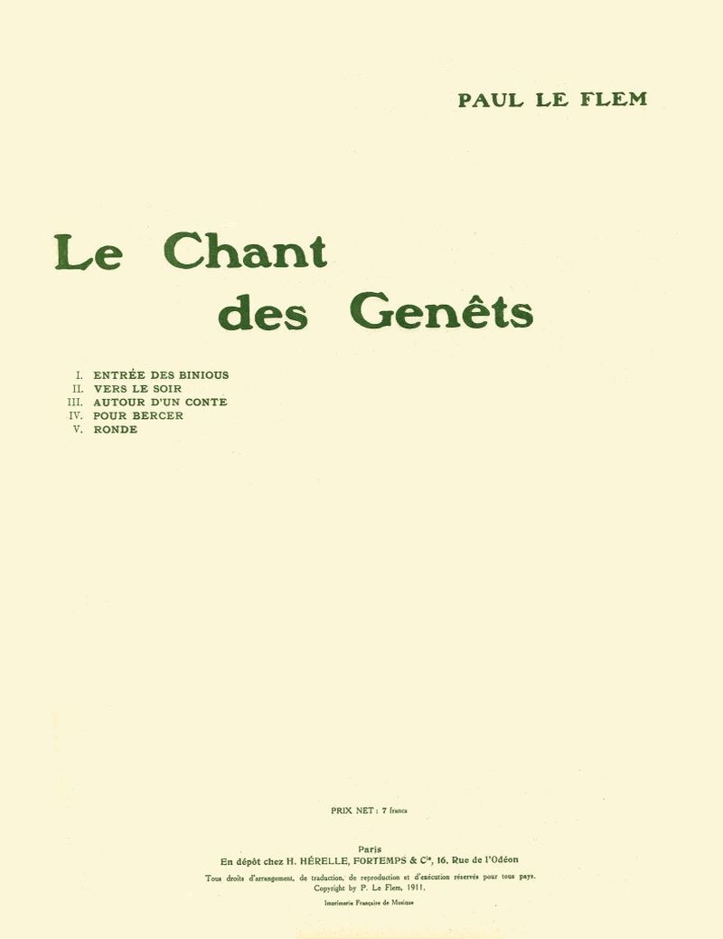 Le chant des genêts --- Piano