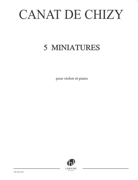 5 MINIATURES --- VIOLON ET PIANO